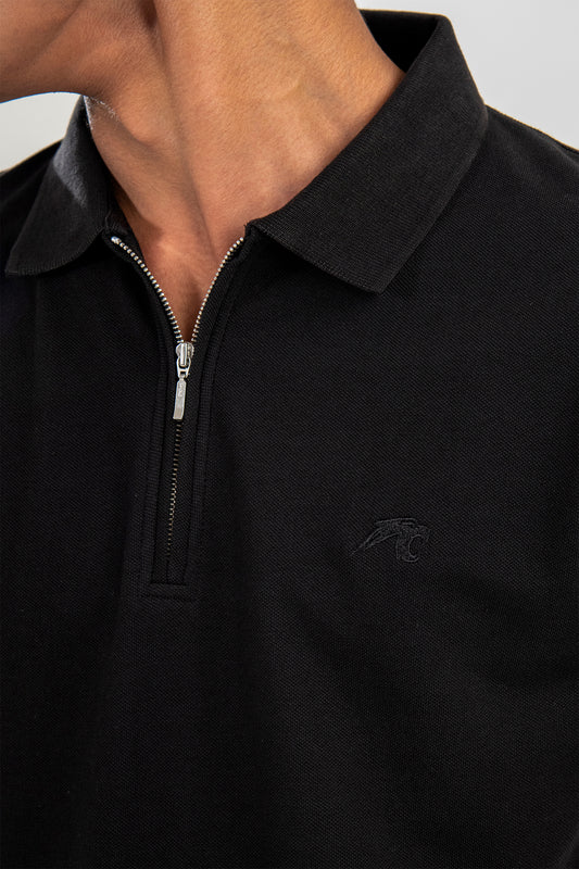 Black Zip Polo