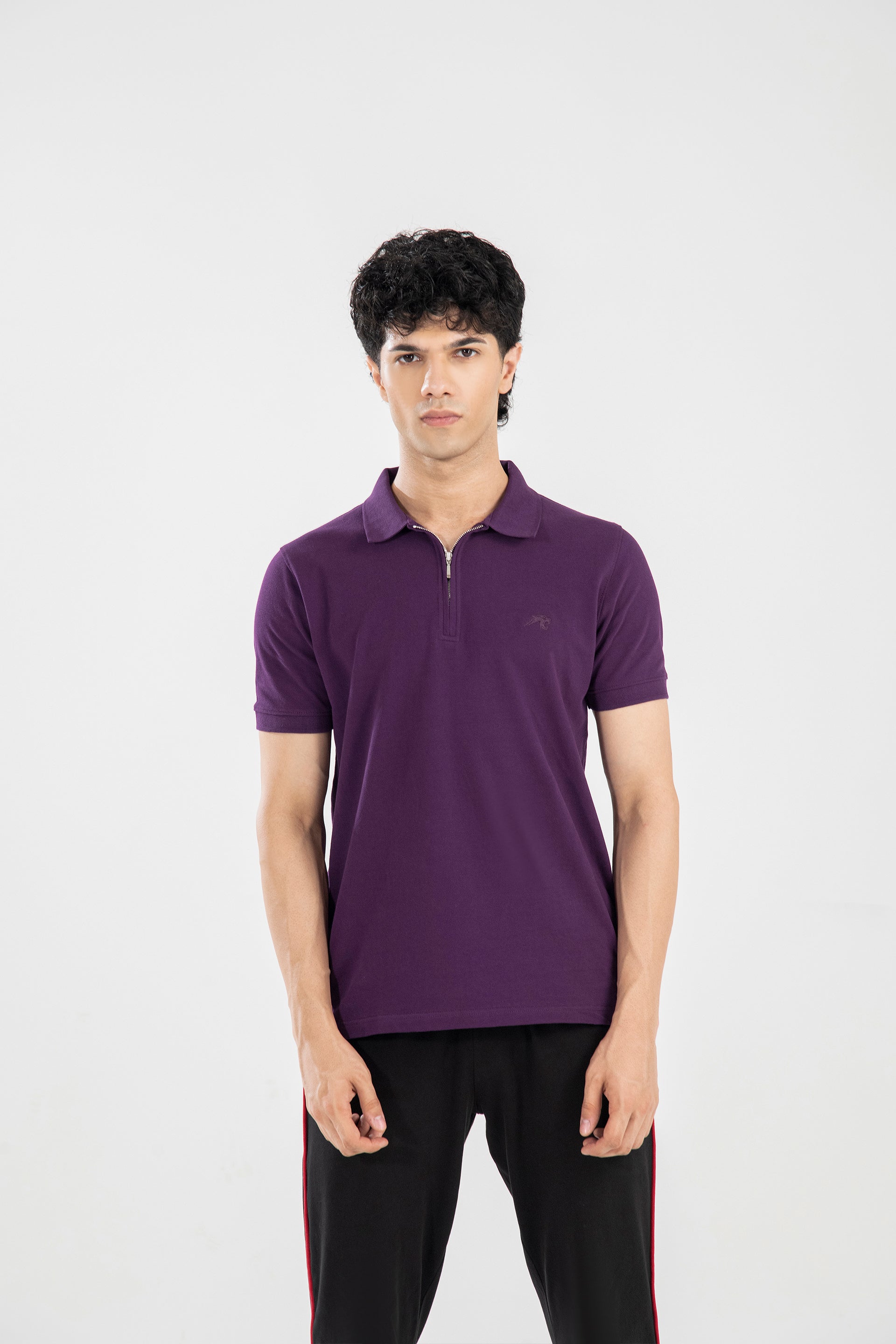 Dark Purple Zip Polo