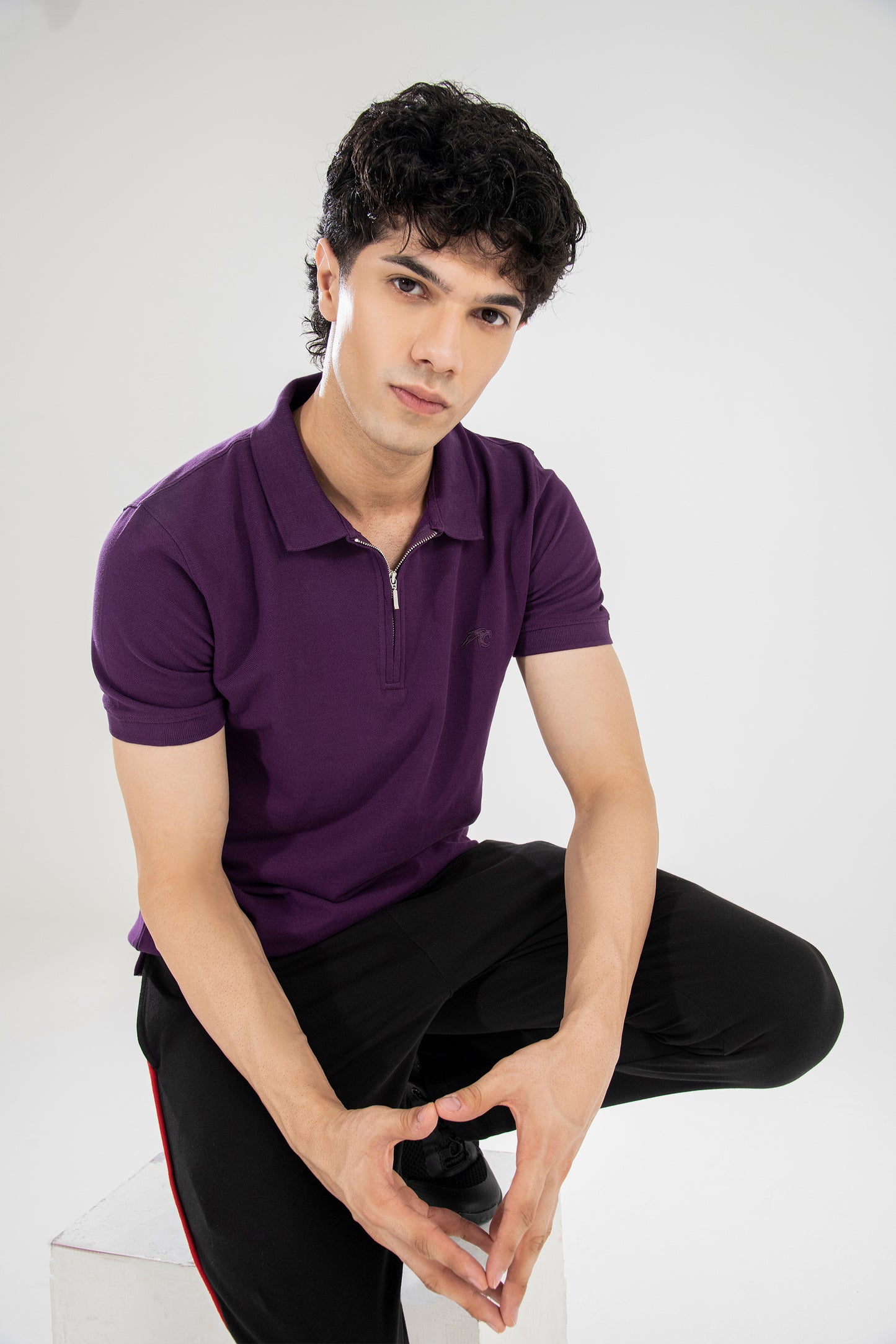 Dark Purple Zip Polo