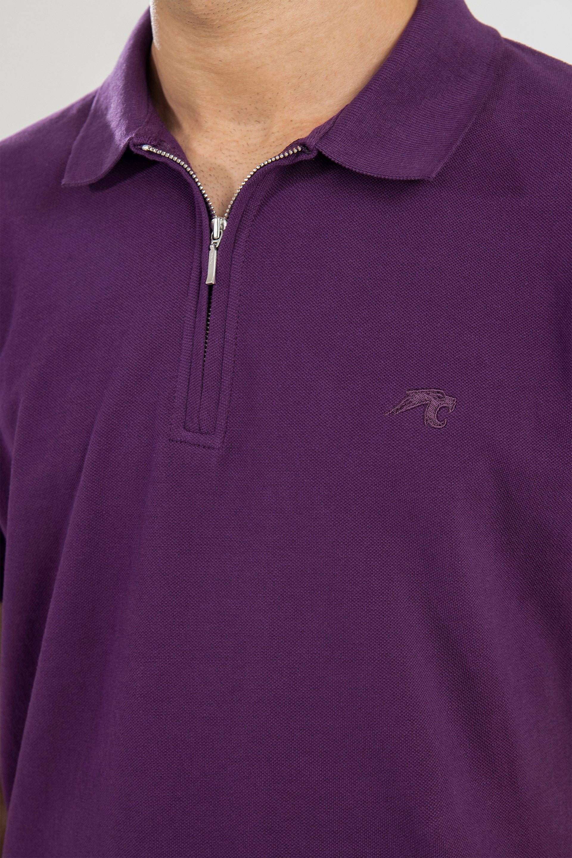 Dark Purple Zip Polo