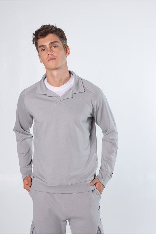 Athleisure Sweatshirt Polo