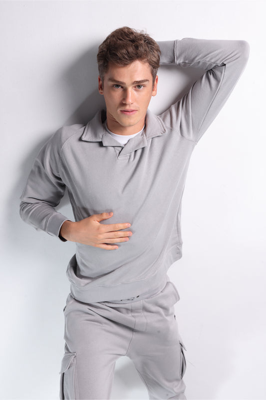 Athleisure Sweatshirt Polo