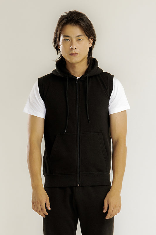 Sleeveless Zipper Hood