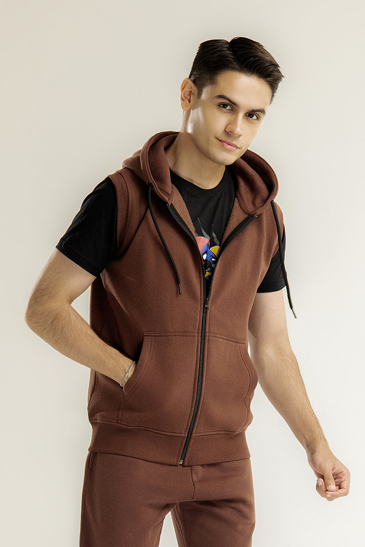 Sleeveless Zipper Hood