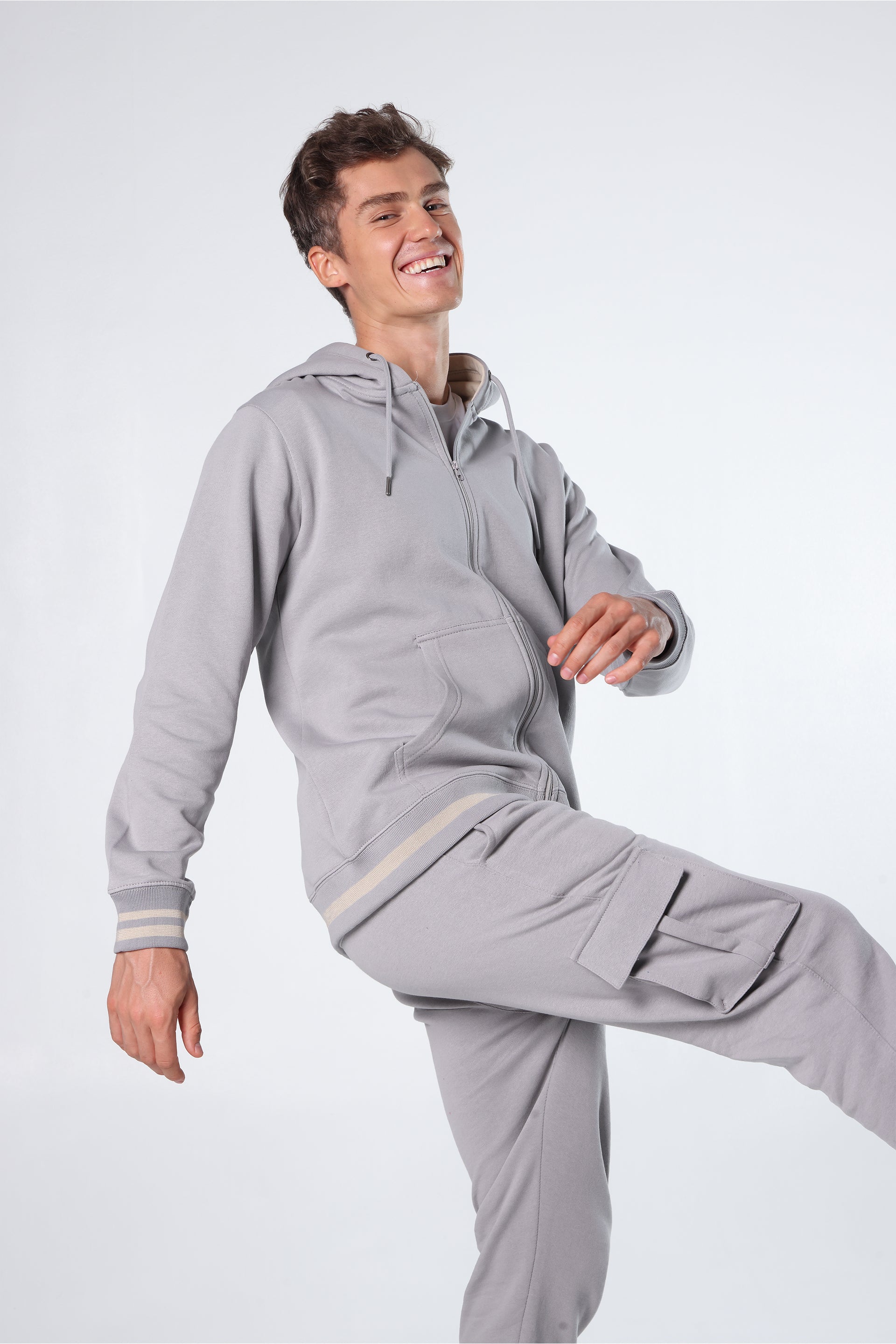 Athleisure Zip Hoodie with Y/D Trims