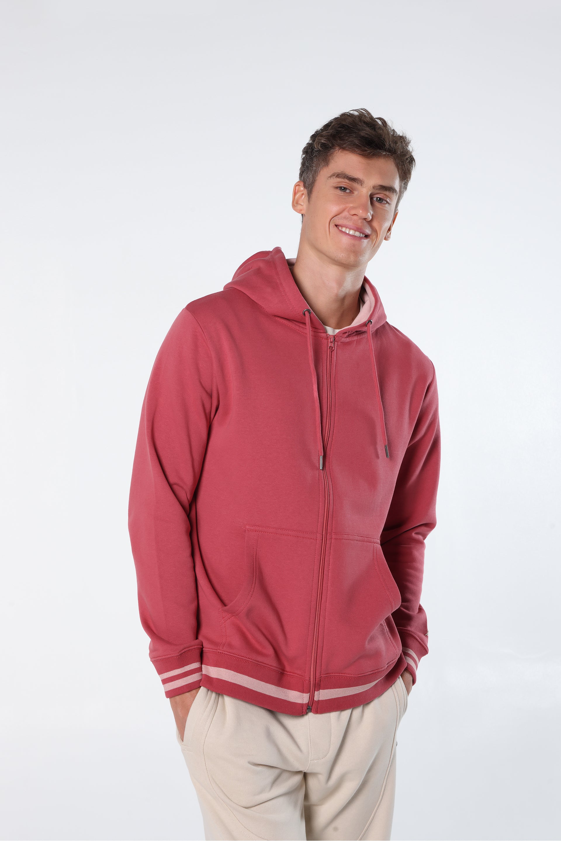 Athleisure Zip Hoodie with Y/D Trims