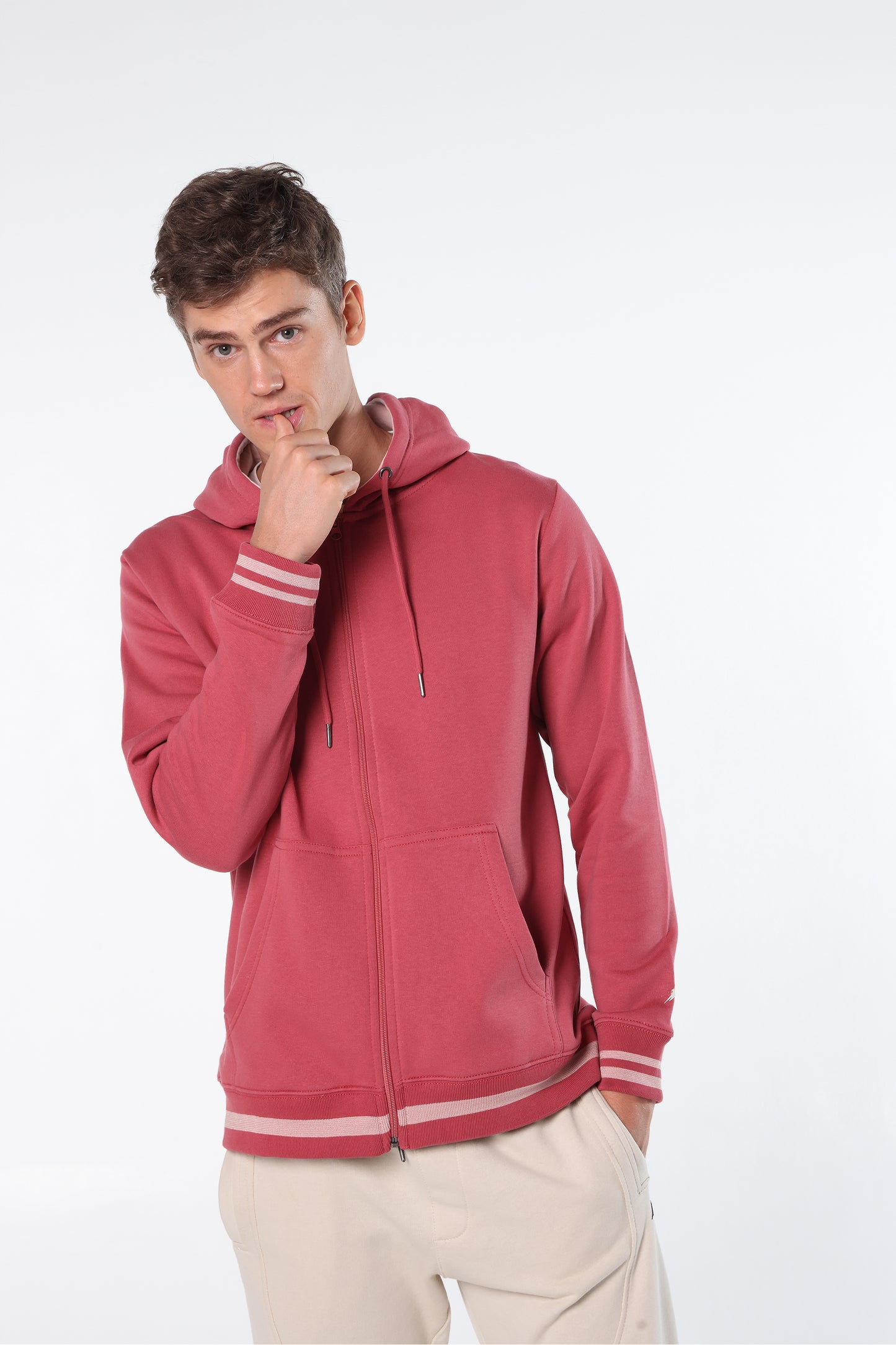 Athleisure Zip Hoodie with Y/D Trims